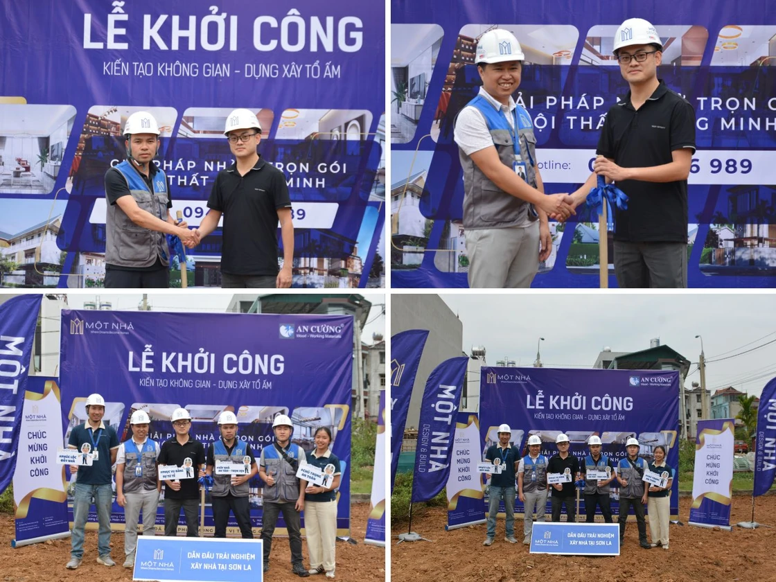 Dự án xây nhà trọn gói H4B – Mẫu nhà phố 3 tầng hiện đại tại Sơn La Lễ khởi công dự án xây nhà trọn gói H4B